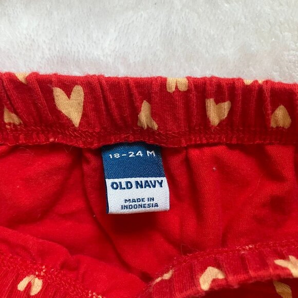 Old Navy Baby 18-24M Heart Print Leggings Red Pants EUC Toddler - Picture 6 of 12